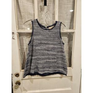 Vanessa Virginia by Anthropologie Navy and White Striped Sleeveless‎ Tank